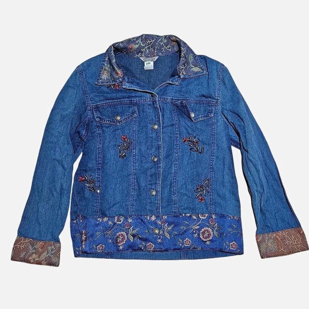 90s boho rodeo embroidered denim jacket